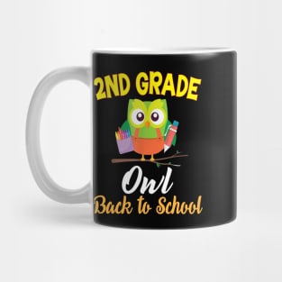 2nd Grade Owl TShirt Second Grader Back To School Kids Mug